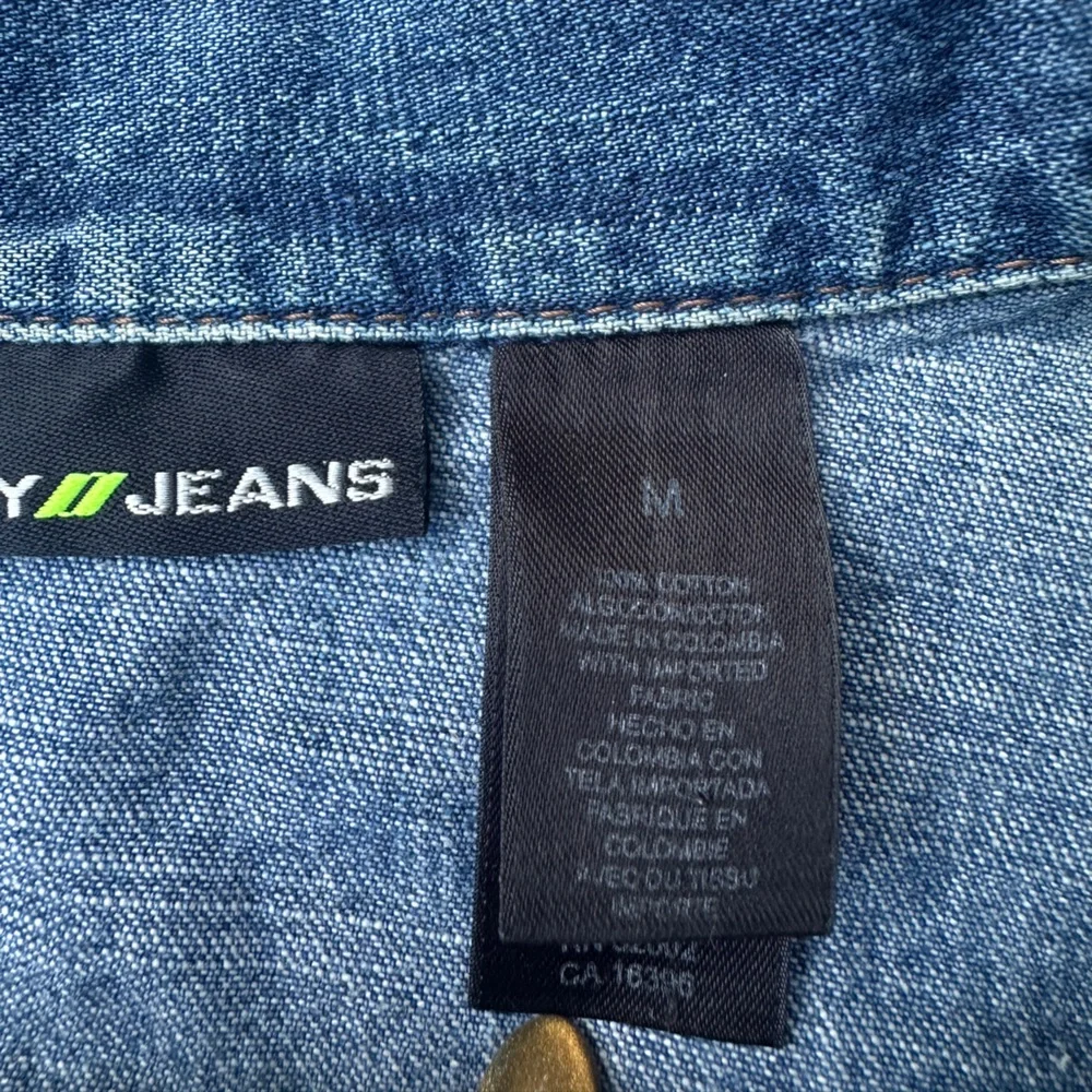 Retro DKNY Jeans Sport Blue Denim Jacket, Size M - Picture 3 of 9